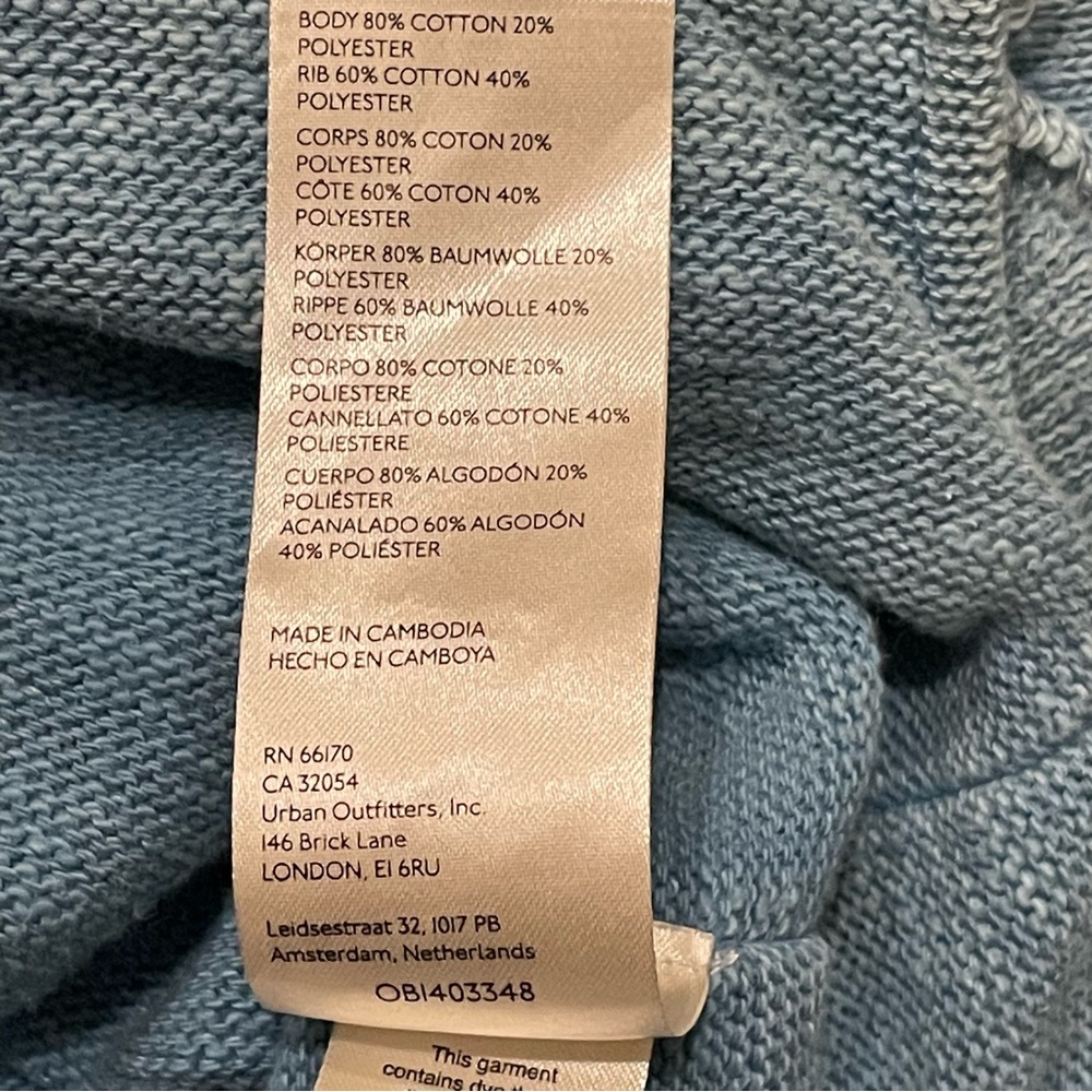 We The Free Free People Timmy Turtleneck Blue Oversized Sweater Women’s Large - Picture 8 of 13